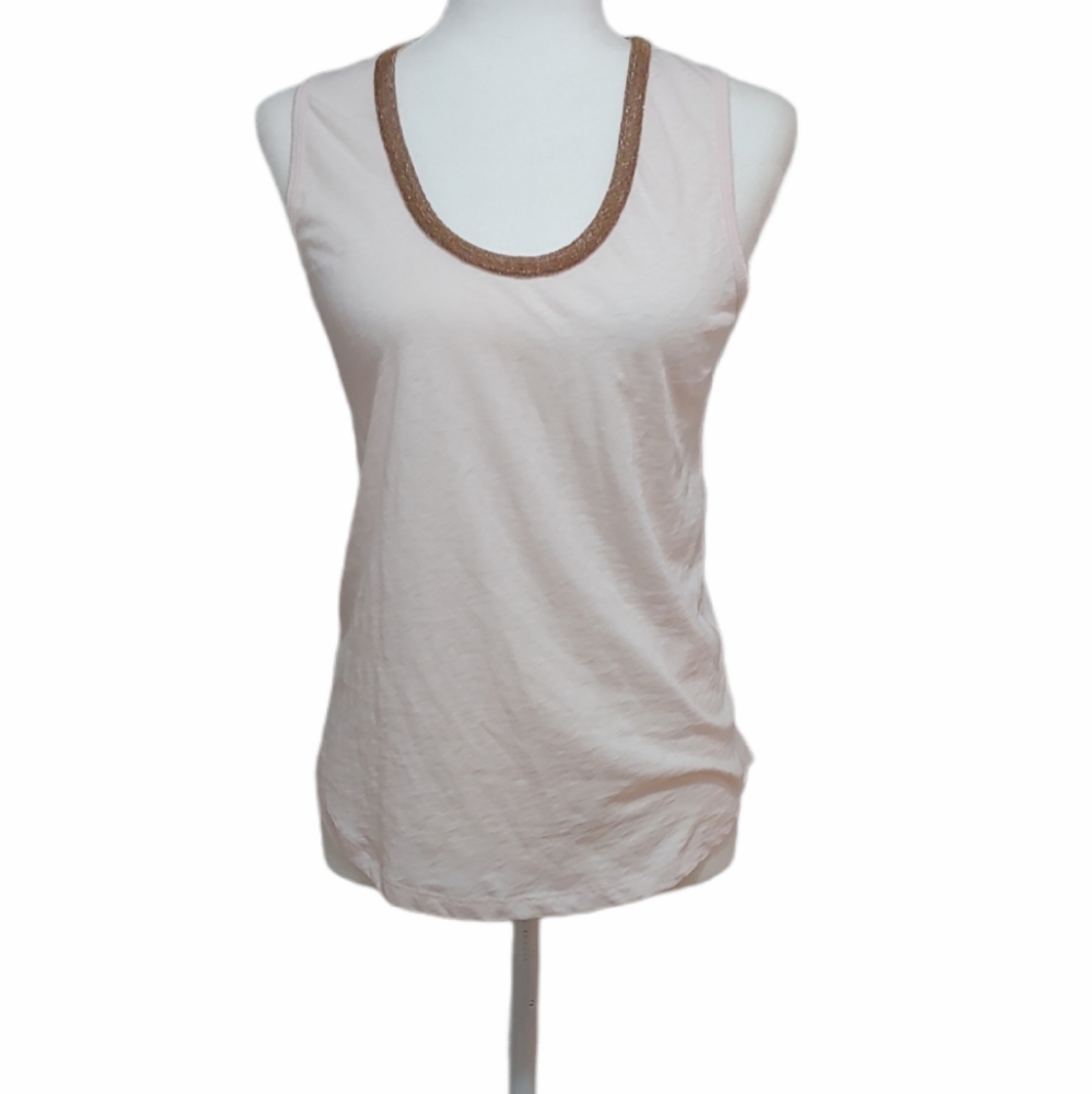 J. Crew Beaded Neck Sleeveless Top